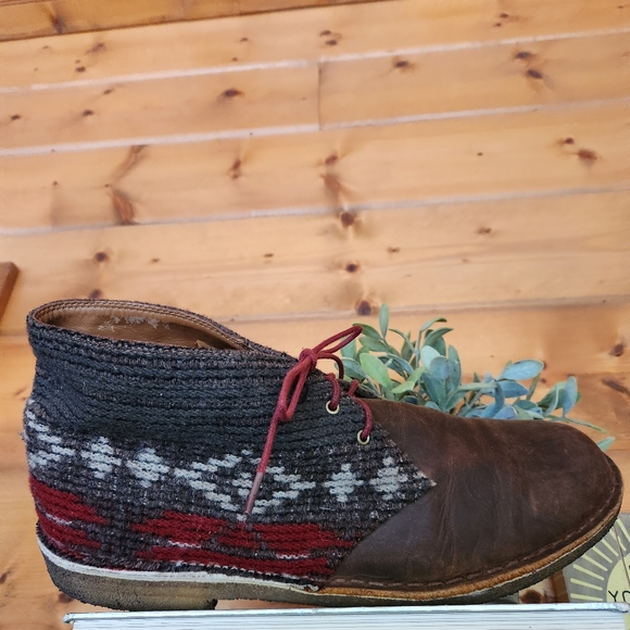Clarks 💙Woolrich 66303 Leather Aztec Chukka Desert Boot Tribal Crepe Shoe Sz 13 - Picture 6 of 14